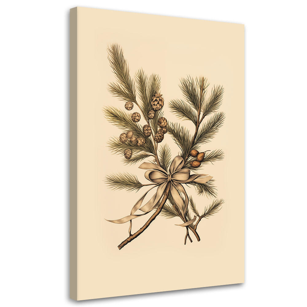 WANDBILD weihnachtszweige - Beige, Textil (40/60cm) - Feeby