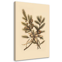 WANDBILD weihnachtszweige - Beige, Textil (40/60cm) - Feeby