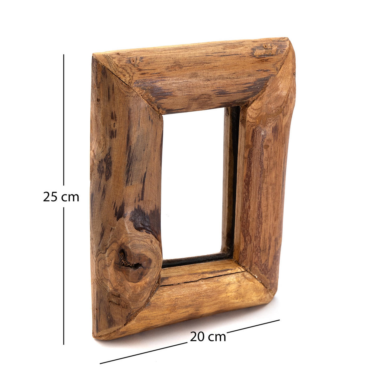WANDSPIEGEL Base C 25x20cm, Massivholz naturfarben - Naturfarben, Holz (20/25/3cm) - CREEDWOOD
