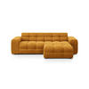 ECKSOFA rechts Kendal aus Samt senf 4 Sitzplätze - Dunkelgelb, Textil (173/256cm) - Micadoni