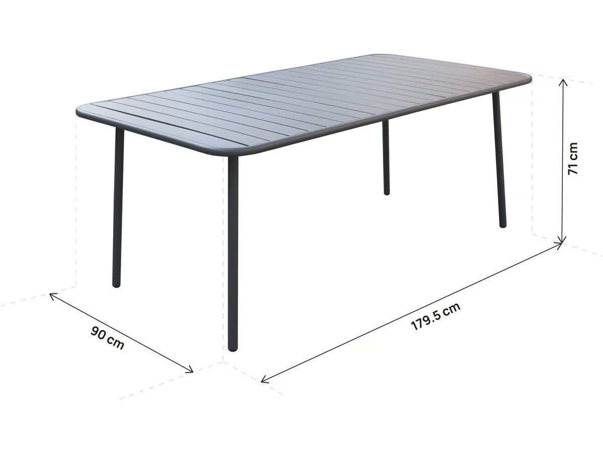 GARTENTISCH bilbao Grau - Grau, Metall (180/90/71cm) - Habitat Garten