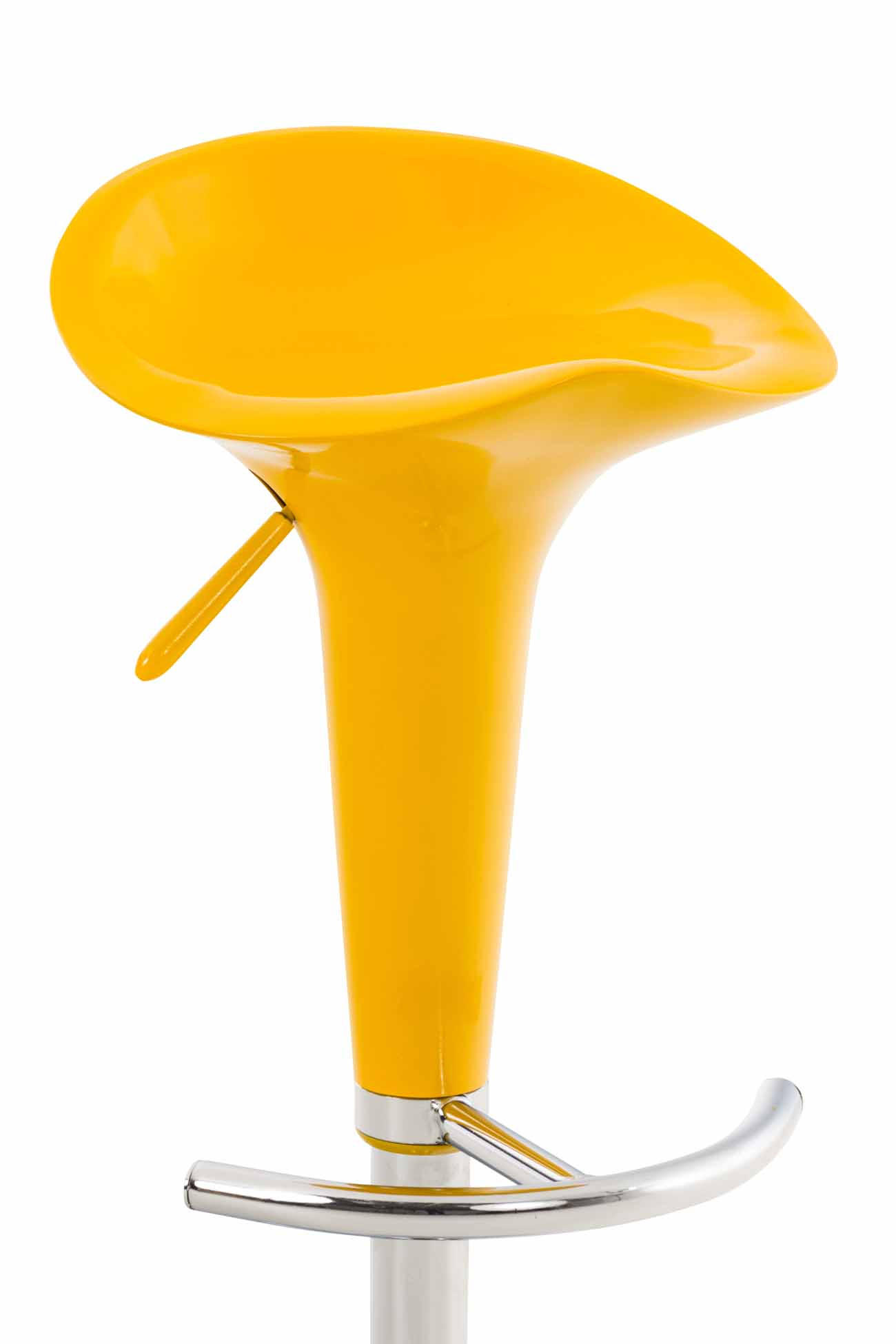 BARHOCKER Kunststoff Gelb - Chromfarben/Gelb, Kunststoff/Metall (37/87/37cm) - CLP