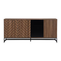 SIDEBOARD - 180 cm x 40 cm - Holz, Platte - Naturfarben Dunkel CARATANA - Naturfarben, Holz (180/80/40cm) - Vente-Unique