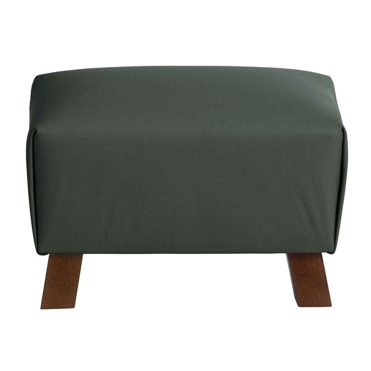 POLSTERHOCKER Kaylah Echtleder dunkelgrün - Dunkelgrün, Leder (28/28/40cm) - 58aufmkessel