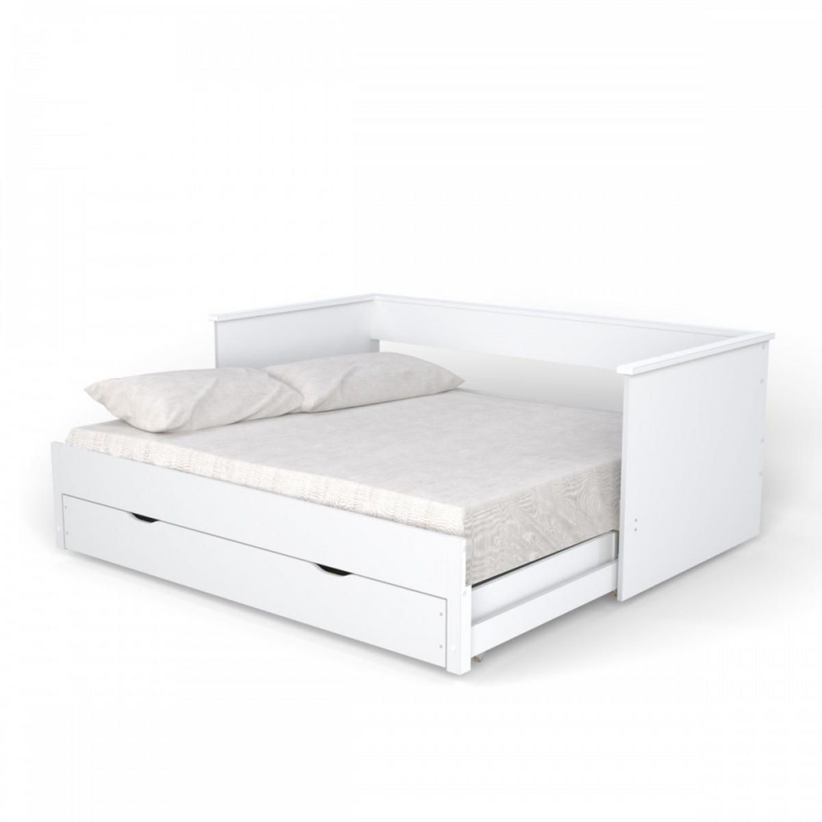AUSZIEHBETT MONA mit Schublade / Bett 2x90x190 Weiß - Weiß, Holzwerkstoff (180/190cm) - Weber Industries