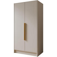 DREHTÜRENSCHRANK Pavia ohne Spiegel, Kaschmir mit goldenen Griffen, 100 cm - Kaschmir, Holzwerkstoff (100/200/51cm) - Beautysofa