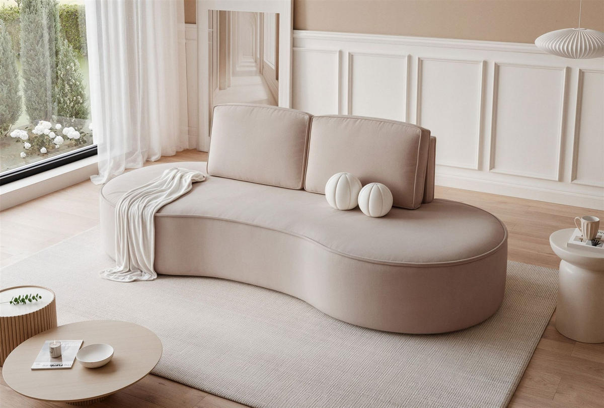 SOFA 3-sitzer Arlet In Stoff Riviera - Beige, Holzwerkstoff/Textil (234/88/101cm) - Fun Möbel