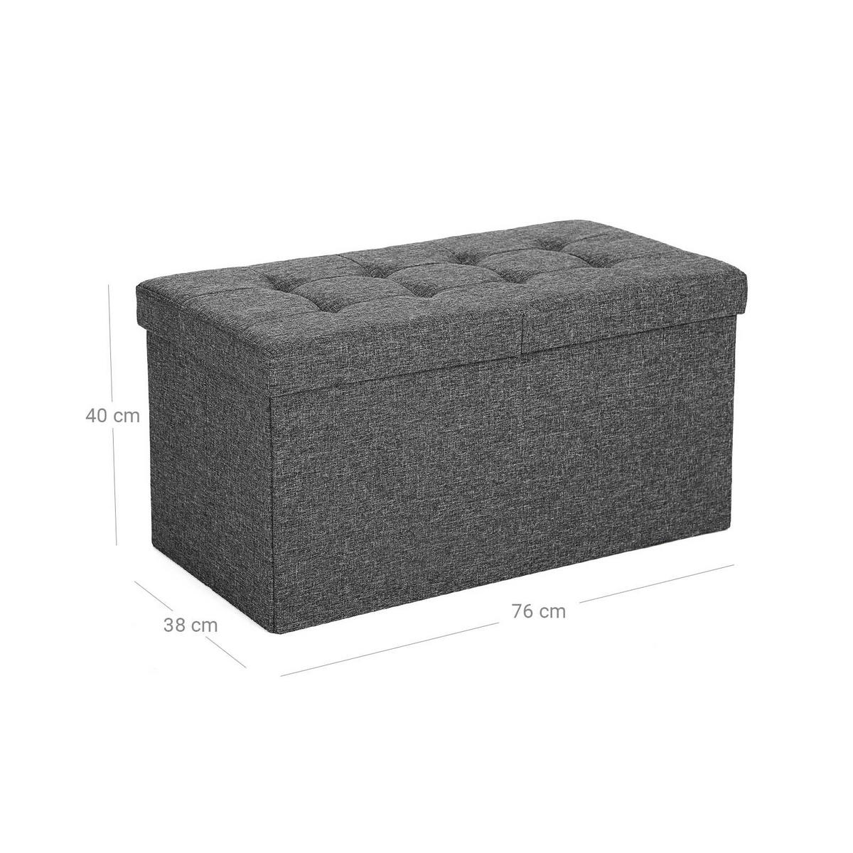 SITZBANK MIT KLAPPDECKE - Grau, Holzwerkstoff (38/38/76cm) - Hansiro