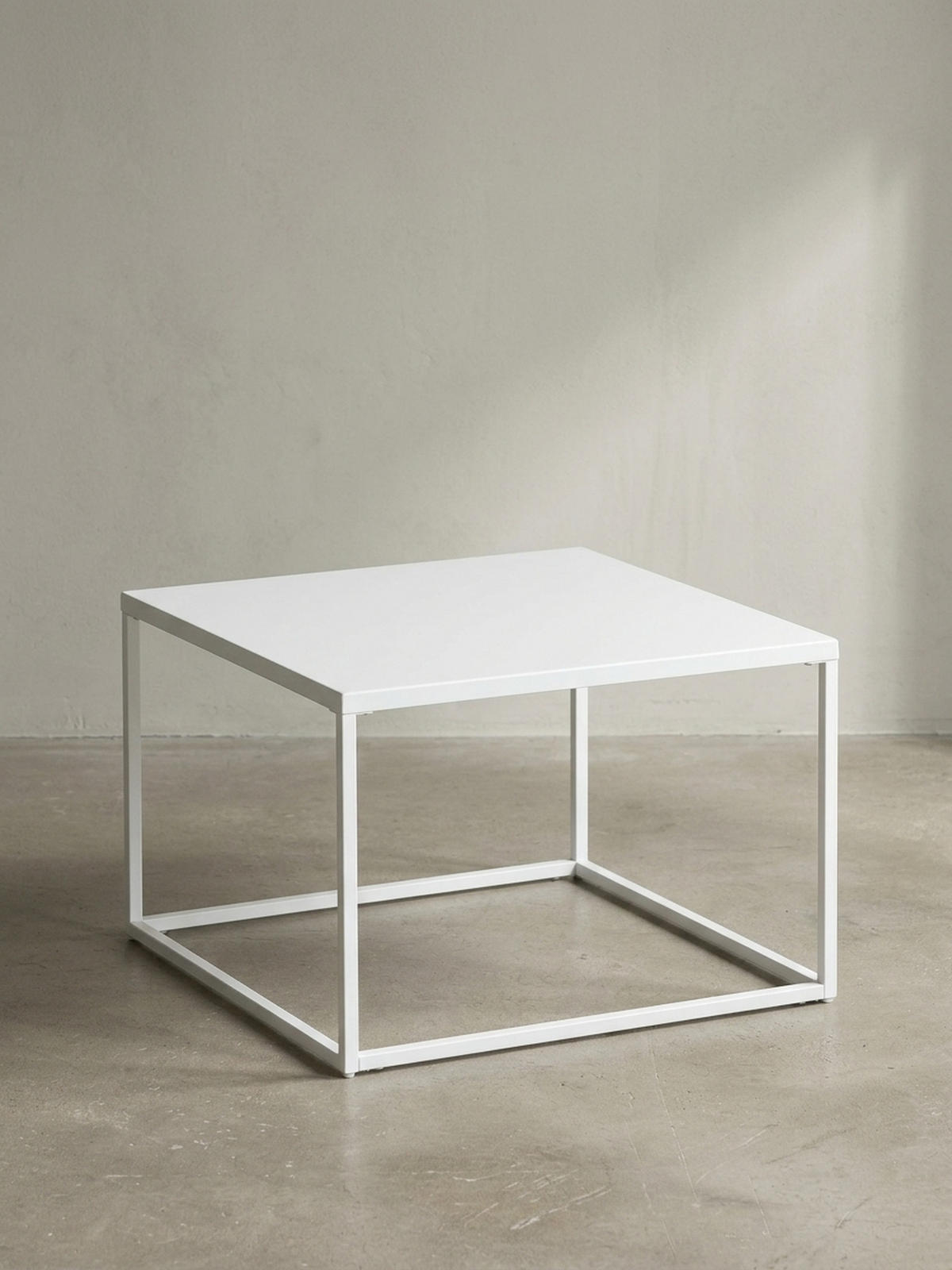COUCHTISCH Weiß Metall Industrial 60x60x40 cm, Quadratisch - Weiß, Metall (60/60/40cm) - KADIMA DESIGN