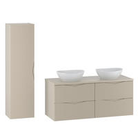 BADMÖBEL Tao 2er-Set Kaschmir - Beige, Holzwerkstoff (120.6/50/45.8cm) - Petits-meubles