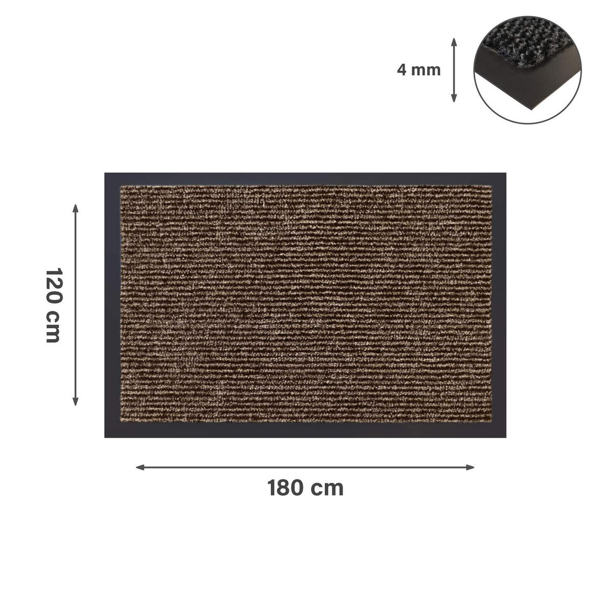 FUSSMATTE SIENA - Braun, Textil (120/180cm) - Lieblings Ding