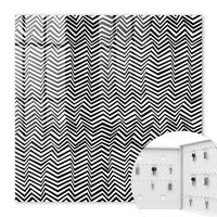 SCHLÜSSELBOX Weiß 30x30 cm – Türöffnung nach rechts - Zickzacklinien dynamisch - Multicolor, Metall (30/30/5cm) - TULUP