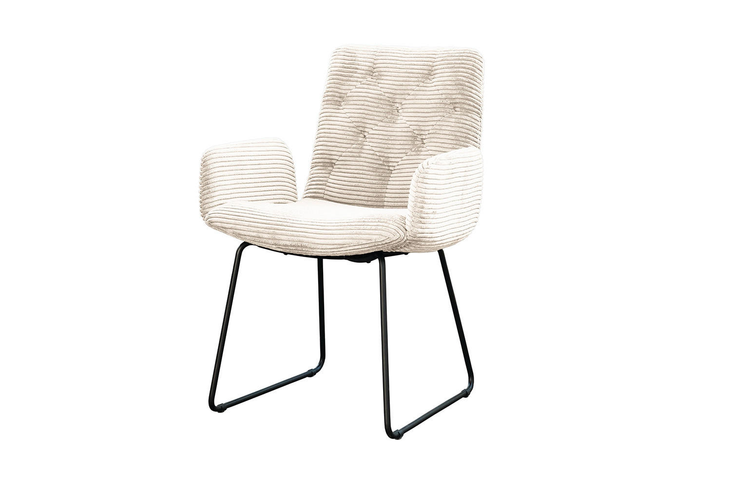 STUHL NEW CHARME Cremeweiß Cord - Creme, Textil (59/87/66cm) - KAWOLA