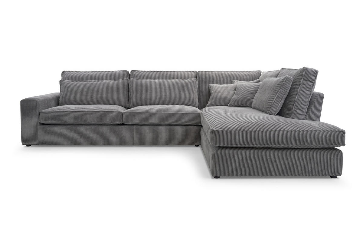 ECKSOFA Comforto MINI CORD 280 x 224 cm Ausrichtung rechts - Dunkelgrau, Textil (280/224cm) - AN-Moebel 4u