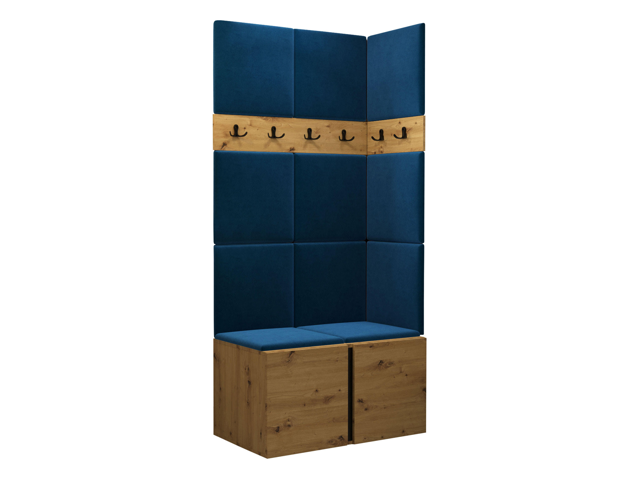 GARDEROBEN-SET Orion I - Blau/Eiche Artisan, Holzwerkstoff/Kunststoff (84/186/46cm) - MIRJAN24