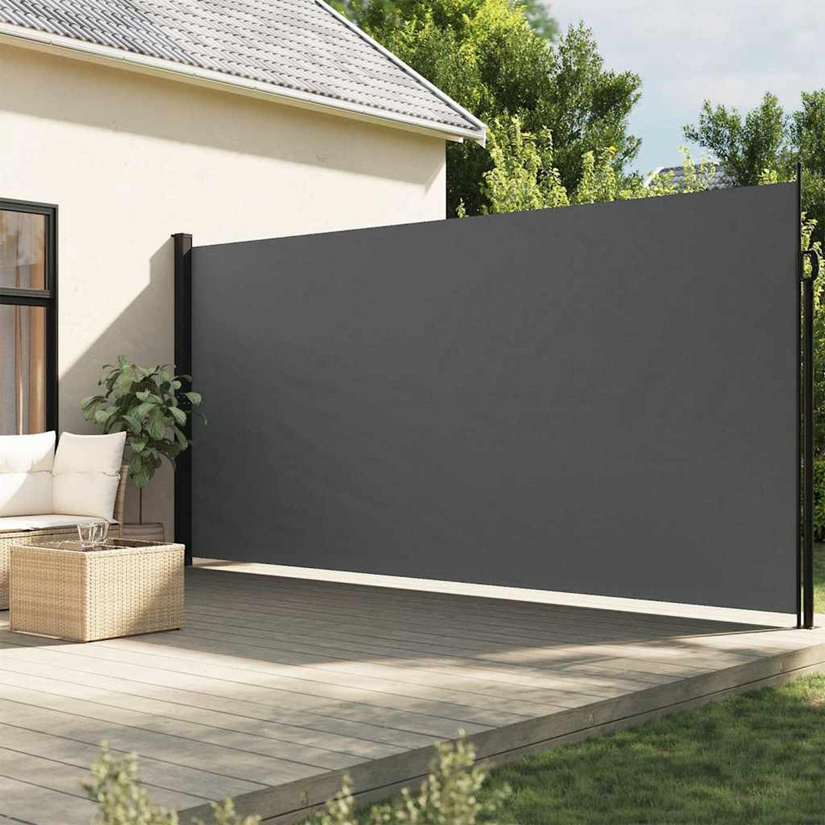 SEITENMARKISE Ausziehbar Anthrazit 200/500 Cm - Anthrazit, Textil (200/500cm) - vidaXL