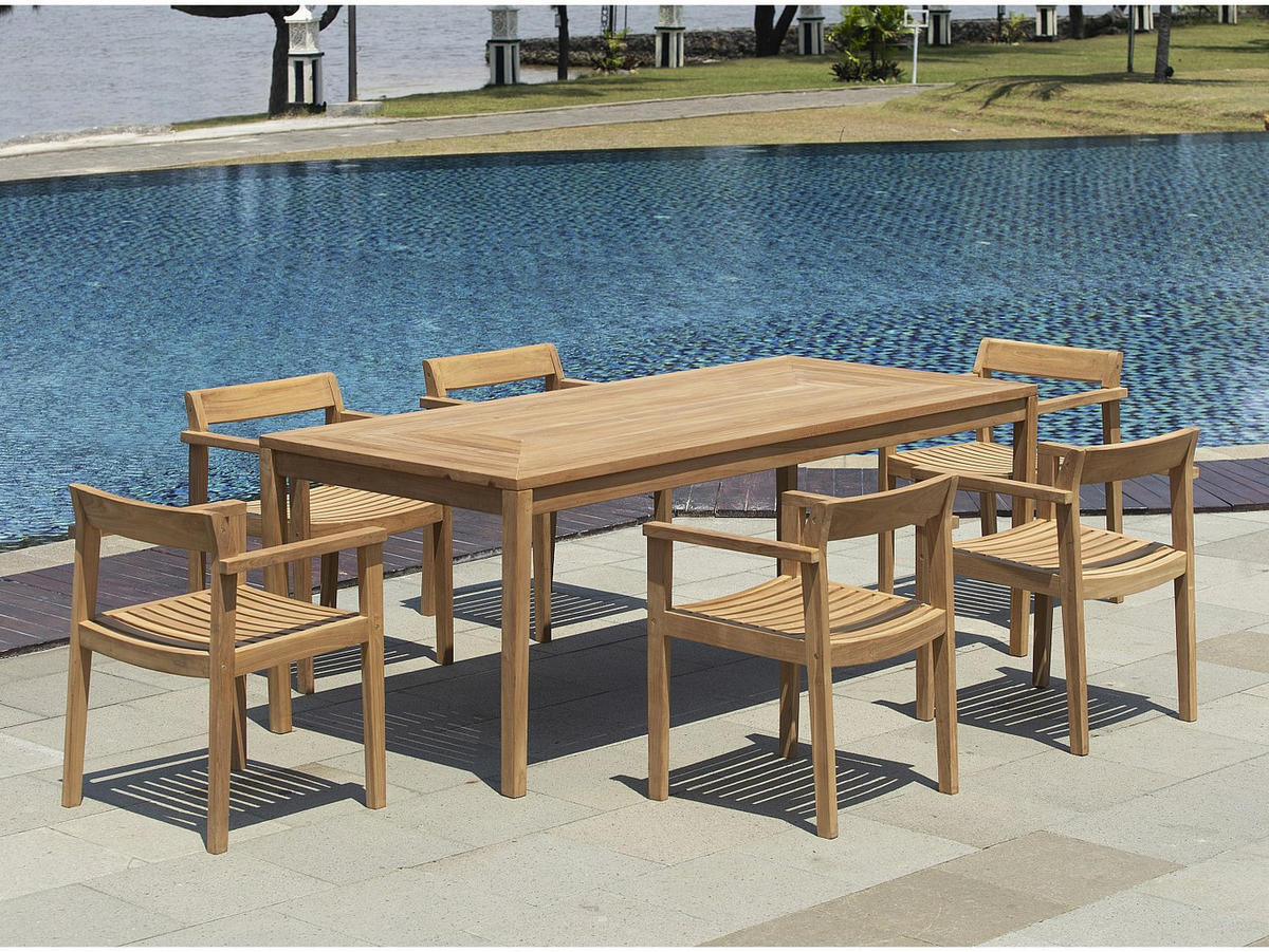 GARTENTISCH - 6 Personen - Holz, Platte - Naturfarben Hell - Naturfarben, Holz (90/200/75cm) - Vente-Unique