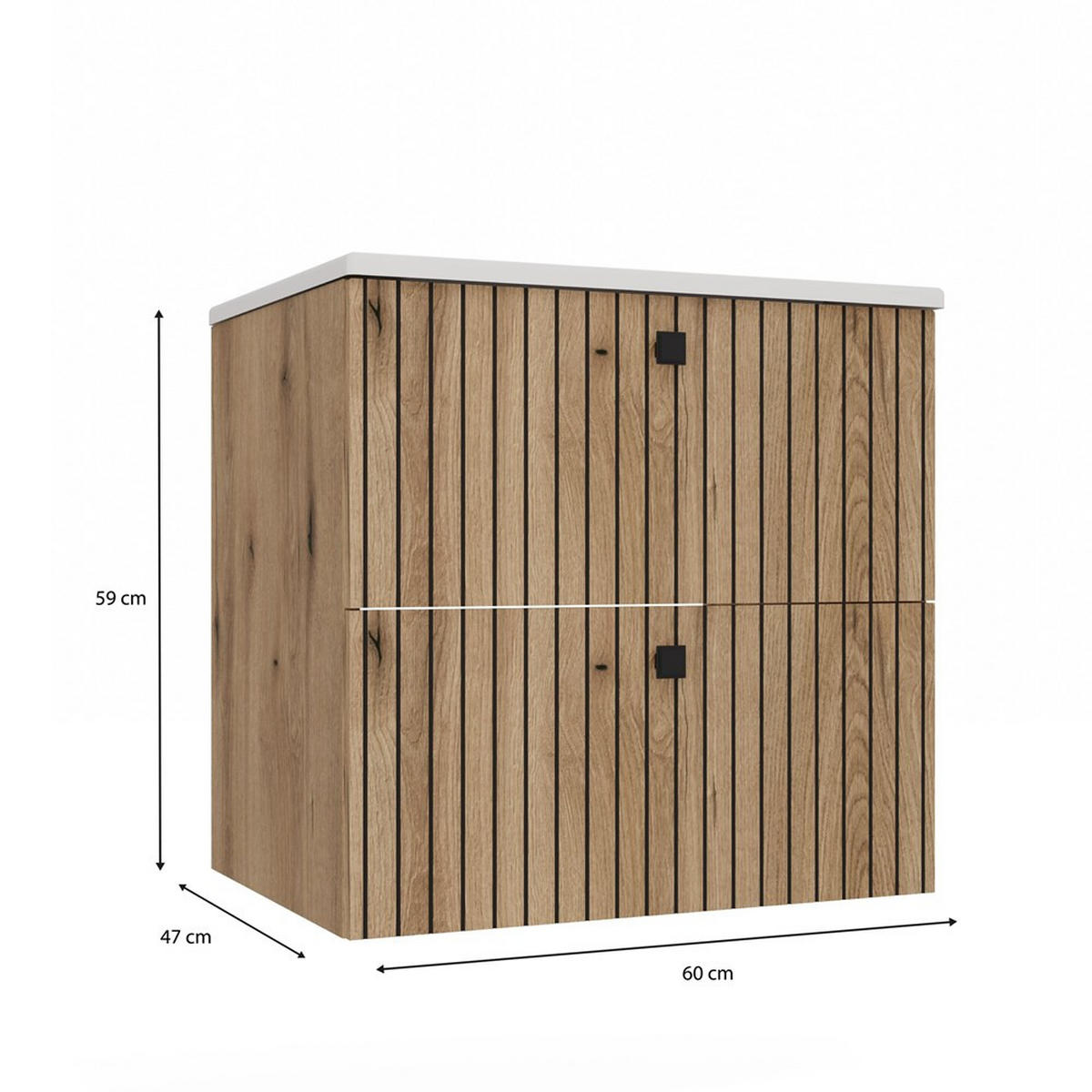 SKŘÍŇKA POD UMYVADLO dub 60/59/47 - barva dubu, kompozitní dřevo (60/59/47cm) - RAUMHIRSCH FURNITURE