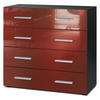 KOMMODE Pavos Bordeaux Hochglanz - Bordeaux, Holzwerkstoff (76/72/35cm) - Vladon