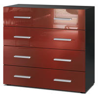 KOMMODE Pavos Bordeaux Hochglanz - Bordeaux, Holzwerkstoff (76/72/35cm) - Vladon