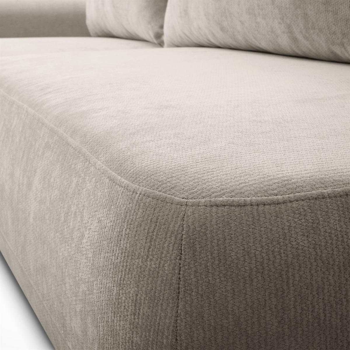 ECKSOFA GOYA mit Schlaffunktion und Bettkasten, Linke, Perfect Harmony 04 - Ecru, Textil (184/302cm) - Lookway