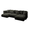 WOHNLANDSCHAFT mit Schlaffunktion und Bettkasten ONESK-U 304x165x40 Schwarz Velours - Schwarz, Holzwerkstoff/Kunststoff (304/90/165cm) - ALTDECOR