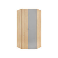 ECKKLEIDERSCHRANK POKO 2 90/190/90 cm in Biskuiteiche / Weiß Lux / Grau - Eichefarben/Weiß, Holzwerkstoff (90/190/90cm) - Deine Möbel 24