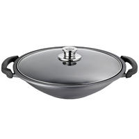 WOK INKL. ABLAGEGITTER Globus i schwarz ø 36 cm - Schwarz, Metall (36cm) - Schulte Ufer
