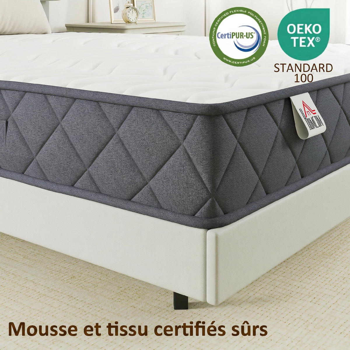 MATRATZE 160/200 cm DE-18539 20 cm Memory-Schaum - Grau, Textil (160/200cm) - ComfortXL