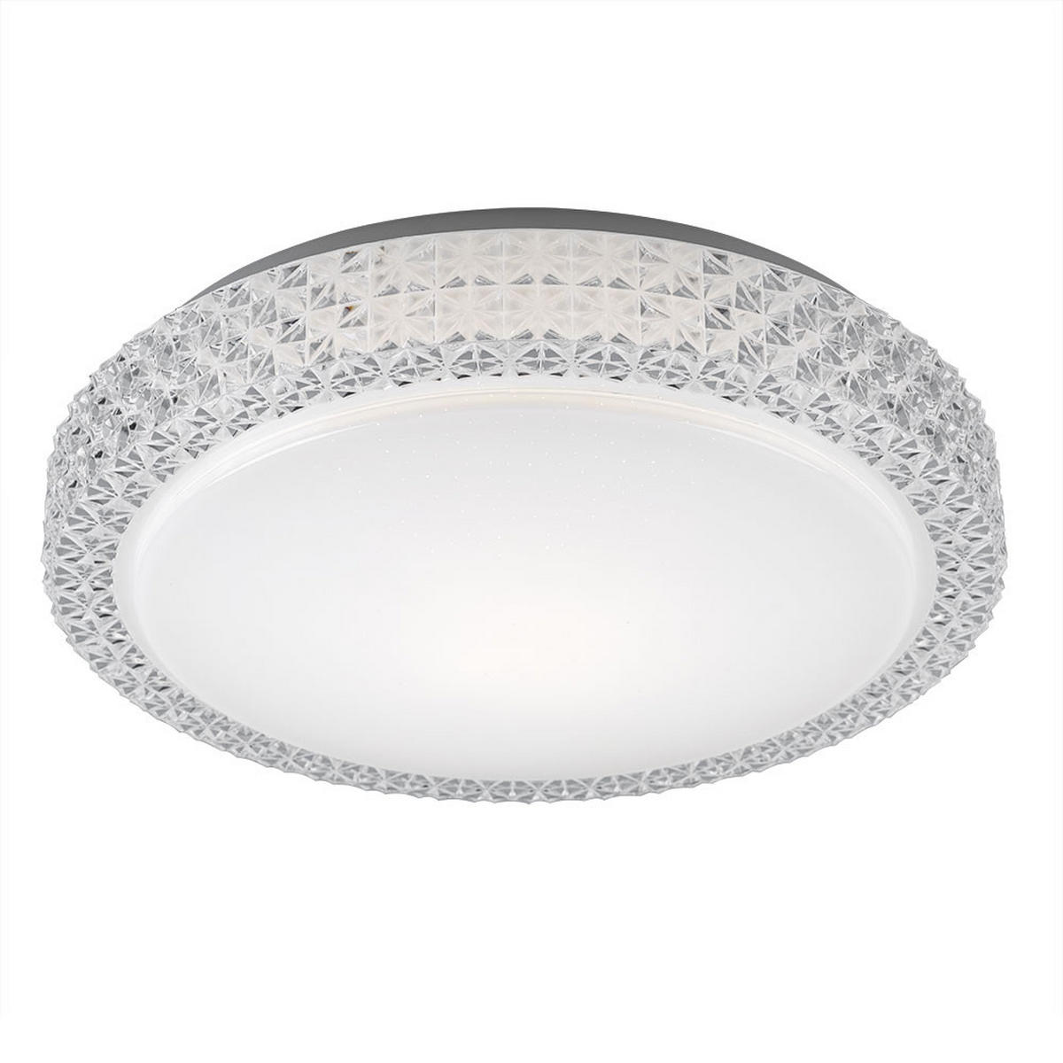 LED DECKENLEUCHTE Weiß Sternenhimmel Effekt - Weiß, Metall (40/40/11cm)