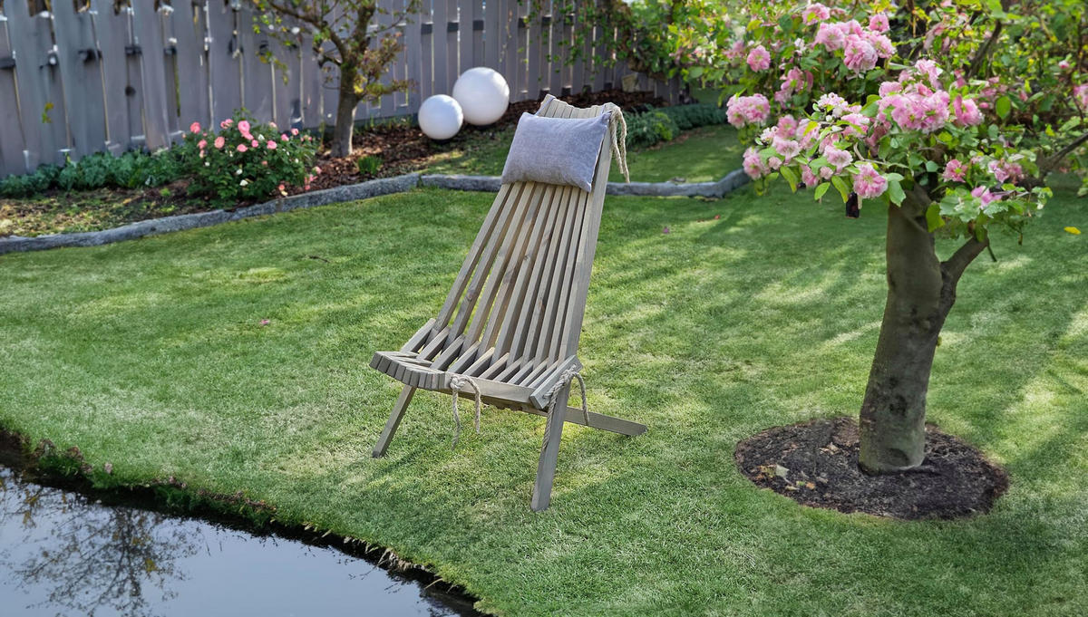 LIEGESTUHL Sonja Aschgrau Kiefer Gartenstuhl Relaxsessel Gartenliege - Grau, Holz (69/104/93cm) - DELUKE