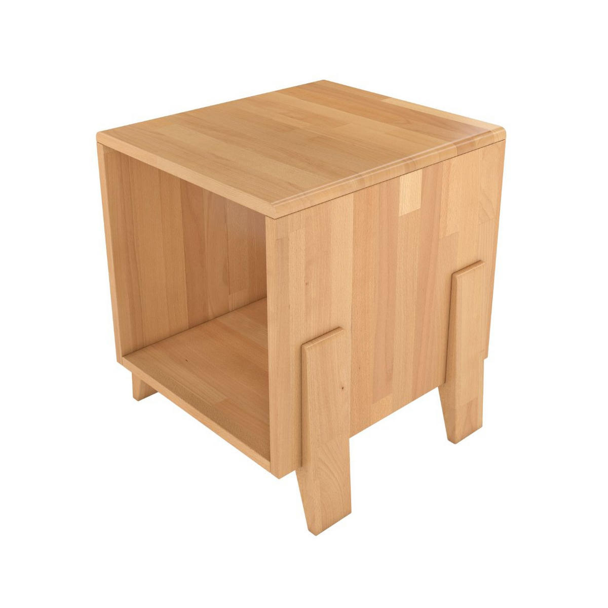 MASSIVHOLZNACHTTISCH Gdansk, Buche - lackiert, Naturfarben - Buchefarben, Holz/Buchenholz (45/51/35cm) - Visby