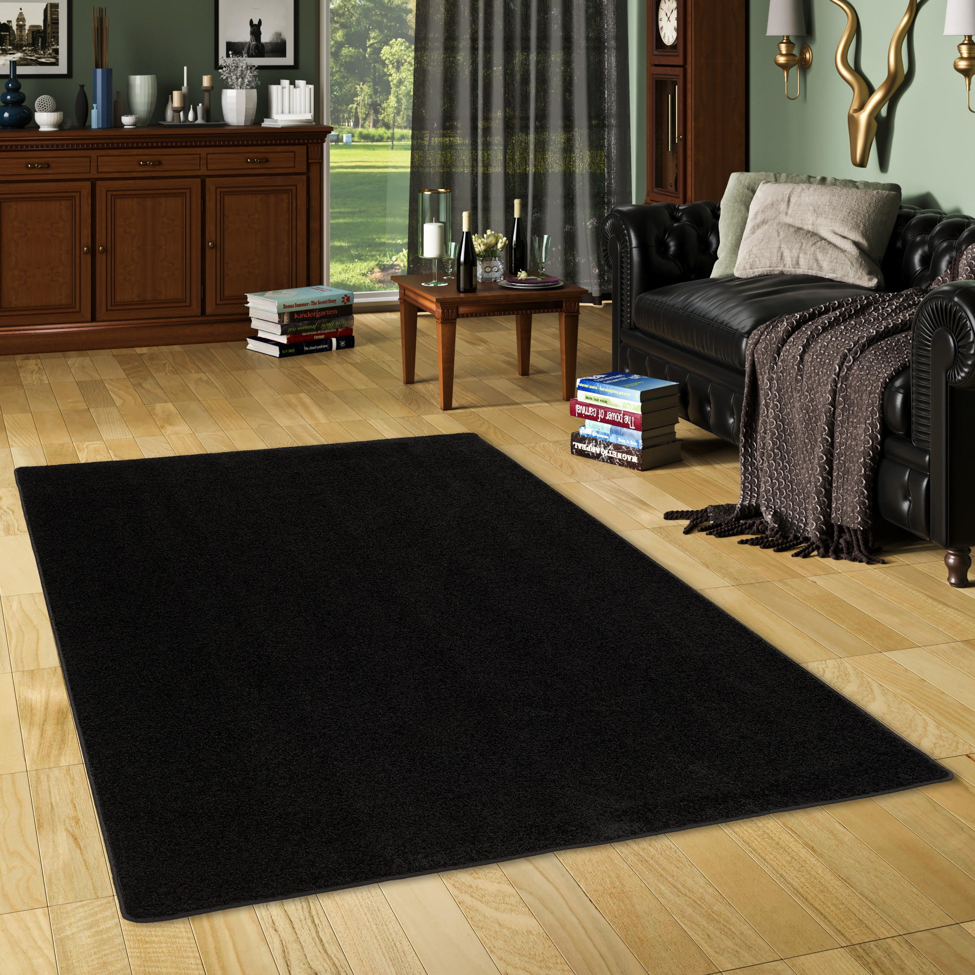 Thumbnail - Snapstyle Hochflor, Schwarz, Textil, 100x100 cm, Teppiche & Böden, Teppiche, Hochflorteppiche & Shaggys