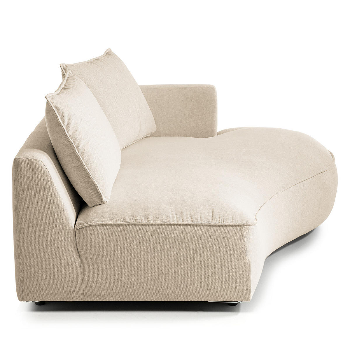 OTTOMANE - modular - Beige/Schwarz, Kunststoff/Textil (196/82/146cm) - home24