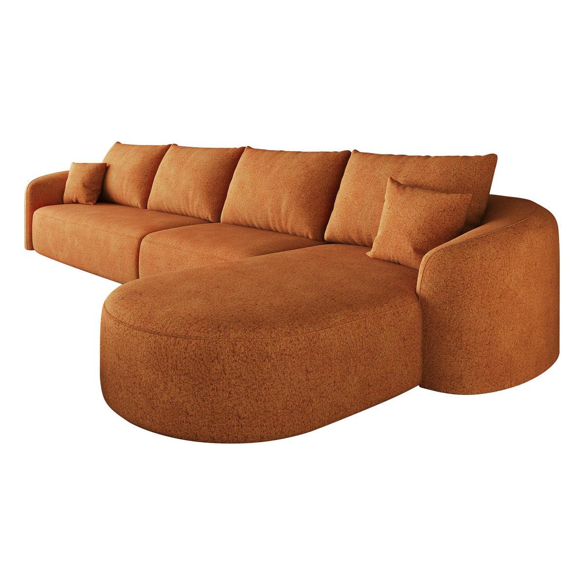 ECKSOFA 3-Sitzer 336 cm Rechts L-Form ohne Montage, DE-34817, Orange - Orange, Textil (336/168cm) - ComfortXL