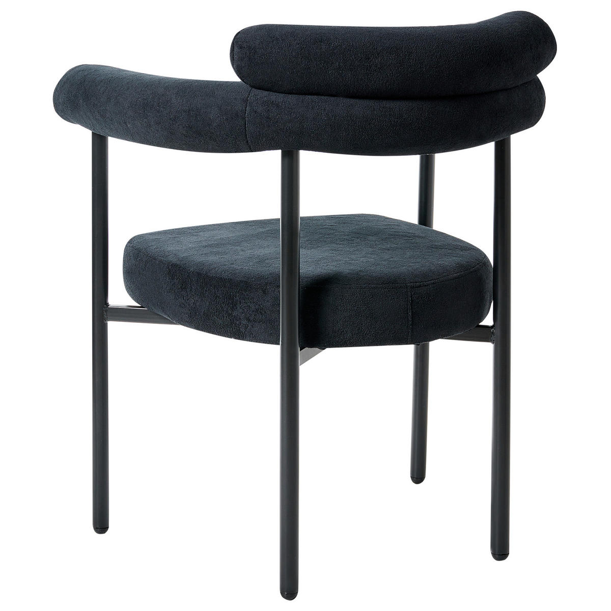 ESSZIMMERSTUHL 2er Set Stoff Schwarz Lyney - Schwarz, Textil (70/83/59cm) - Beliani