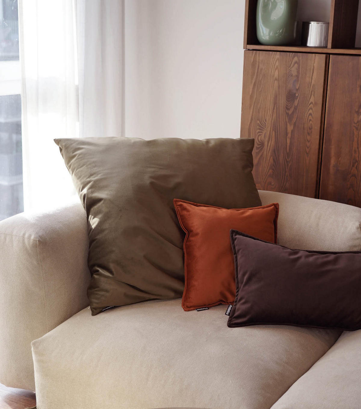 SOFAKISSEN Cuddle - Grün, Textil (45/8cm) - Mokebo