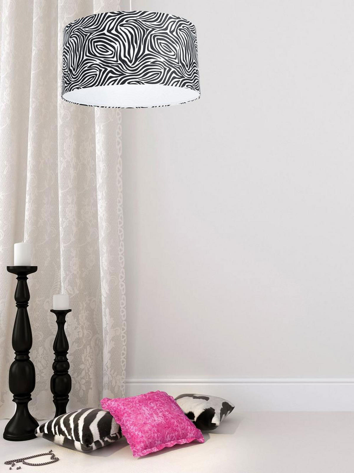HÄNGELEUCHTE Schwarz 60/30 cm - Schwarz/Weiß, Kunststoff (60/0.8/30cm) - ONZENO