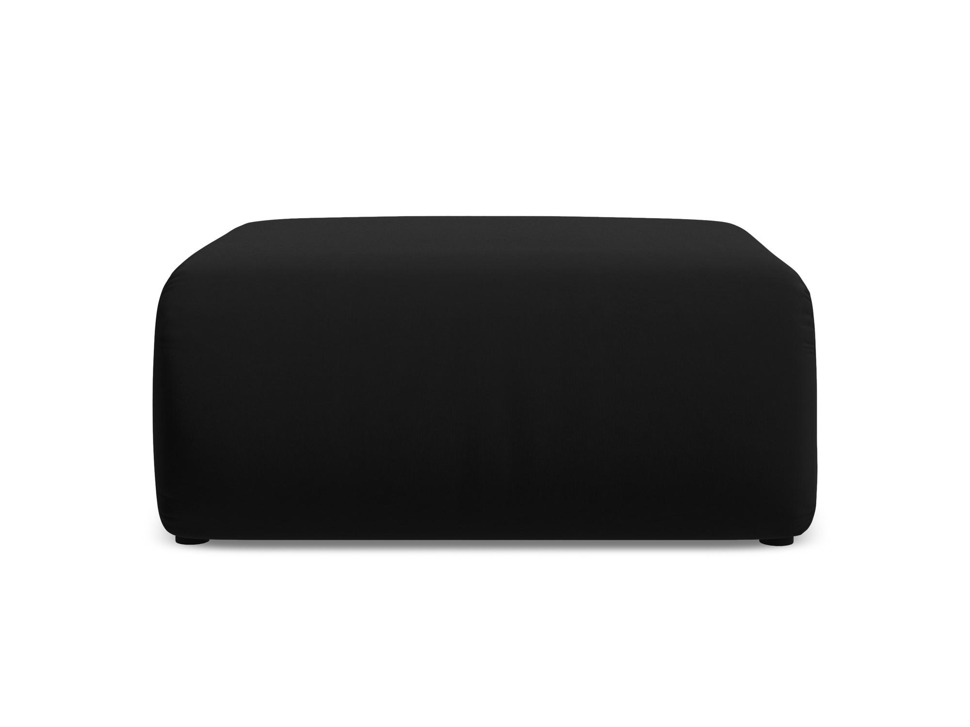 POUF Samt Stoff Schwarz - Schwarz, Kunststoff/Textil (94/40/89cm) - Makamii
