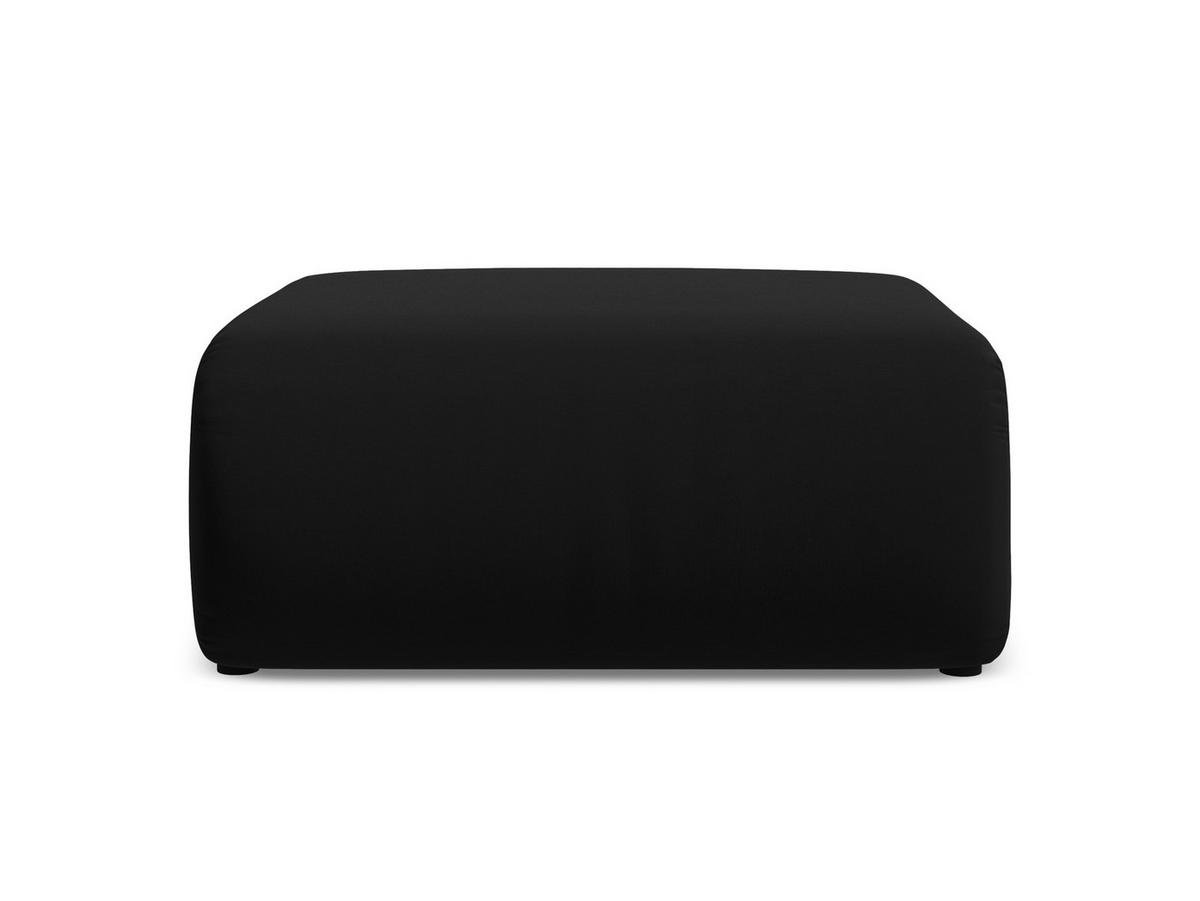 POUF Samt Stoff Schwarz - Schwarz, Kunststoff/Textil (94/40/89cm) - Makamii