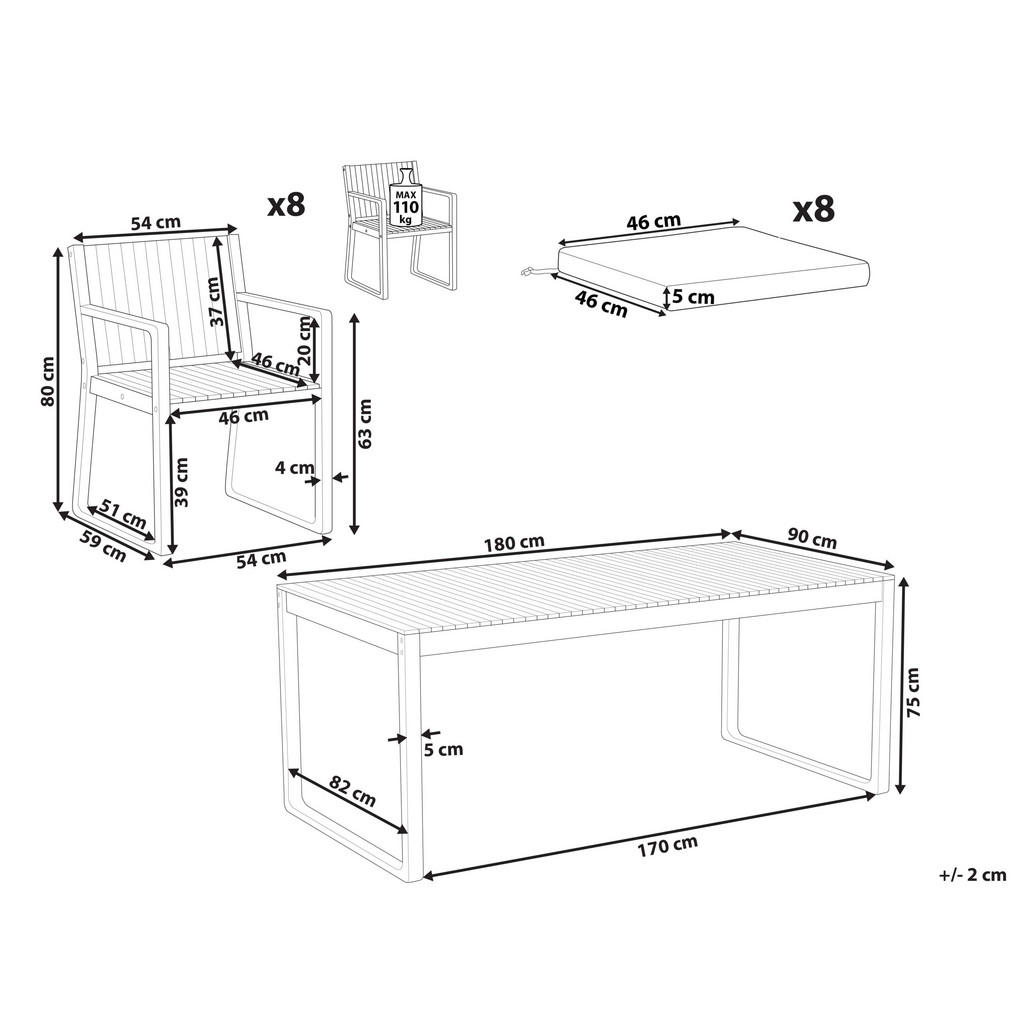 Thumbnail - Beliani Gartenmöbel-Set, Hellbraun, Grün, Holz, Gartenmöbel, Gartenmöbel-Sets