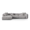 ECKSOFA modular links Martina aus Cord hellgrau 3 Sitzplätze - Hellgrau, Textil (176/332cm) - Micadoni