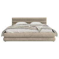 POLSTERBETT Alegre Greige Samt 140x200 cm - Taupe/Schwarz, Holz/Textil (140/200cm) - Selsey
