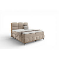 BOXBETT Charlie - Beige, Holzwerkstoff/Textil (180/200cm) - Fun Möbel