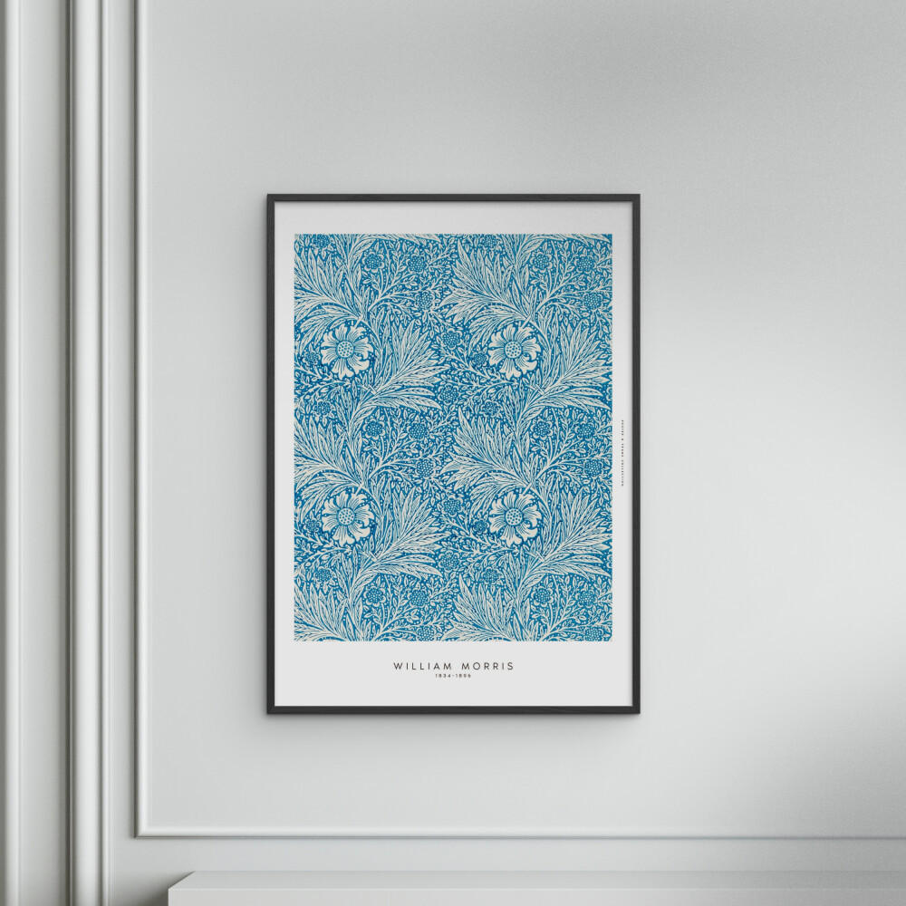 POSTER mit Rahmen William Morris - Blues - Blau/Schwarz, Holz/Papier (70/100cm) - Poster&Frame