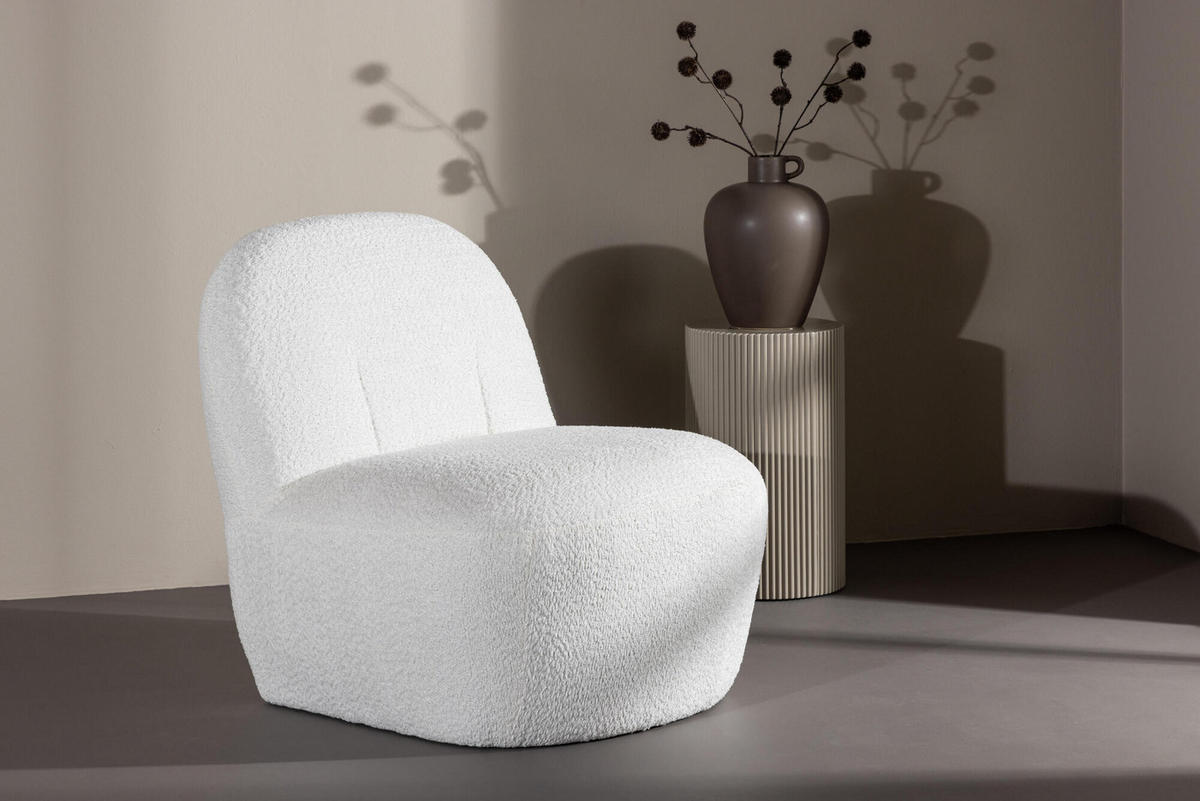 SESSEL MAHLA Weiß 70x82x77 cm - Weiß, Textil (70/77/82cm) - FURNLUX