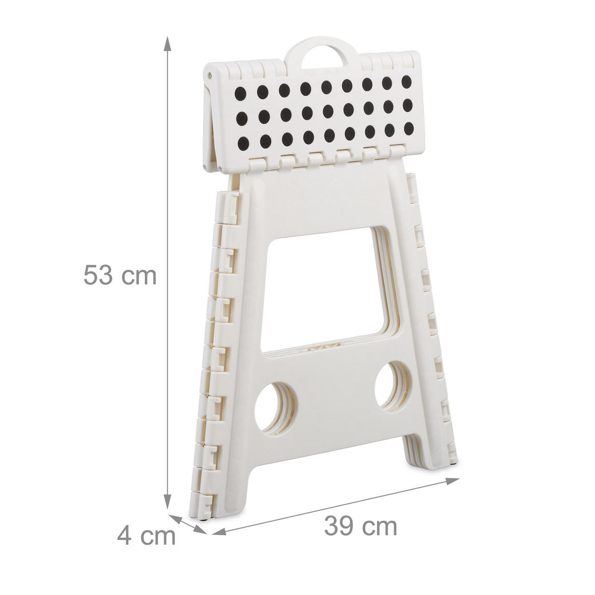 KLAPPHOCKER - Weiß, Kunststoff/Textil (39/39/32cm) - Relaxdays