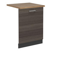 GESCHIRRSPÜLBLENDE R-Line Edelgrau 60 cm , AP Eiche - Anthrazit/Braun, Holzwerkstoff (60/81.8/1.6cm) - Vicco