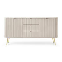 SIDEBOARD Zova Greige mit goldenen Beinen 168 cm - Taupe/Goldfarben, Holzwerkstoff/Metall (168/87/39cm) - Selsey