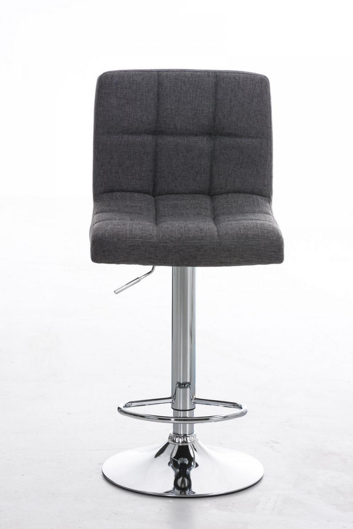 BARHOCKER Stoff hellgrau - Chromfarben/Hellgrau, Textil/Metall (46/94/47cm) - CLP